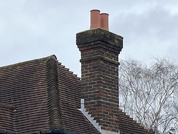 Photo showing a completed chimney repair in Haringey