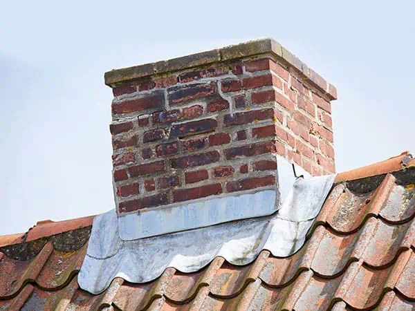 Chimney repair London - Example of chimney flashing