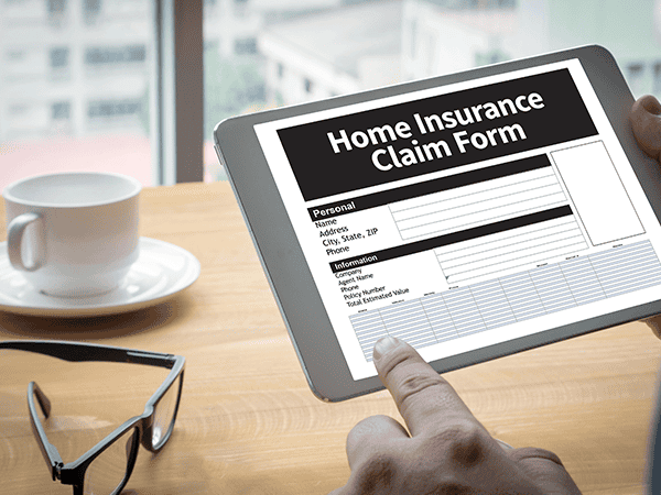 Photo showing a house insurance claim form for Chimneys